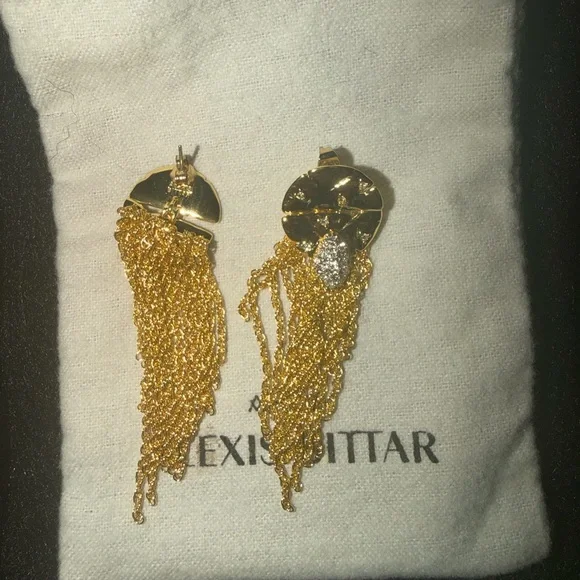 Alexis Bittar Rocky Crystal Tassel Earrings NWT - Picture 4 of 5